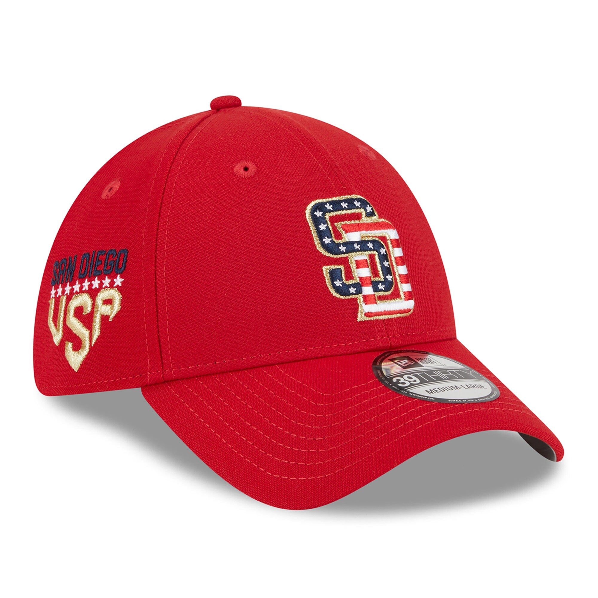 San Diego Padres New Era 2023 Fourth of July 39THIRTY Flex Fit Hat 
